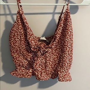 Princess Polly red floral crop top